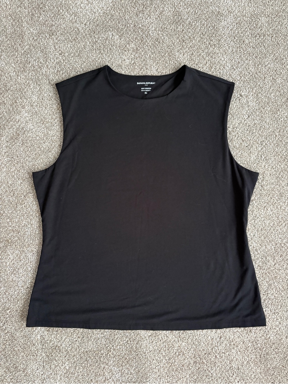 Banana Republic Black Double Layer Sleeveless Tee Tank